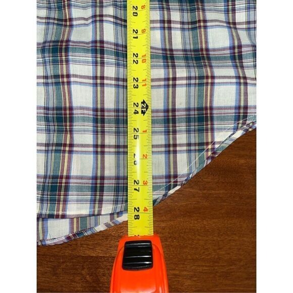 Vintage Campus Plaid Collar Shirt Mens Western Pearl Snap Medium - Picture 3 of 5